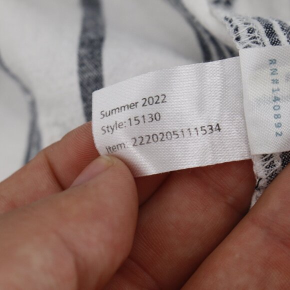 Marine Layer Pants Womens Small Wide Leg Tie Waist Striped Hemp Lyocell Blend - Picture 6 of 10